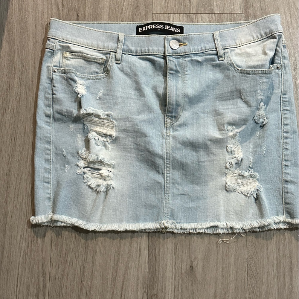 Express Light Blue Denim Skirt